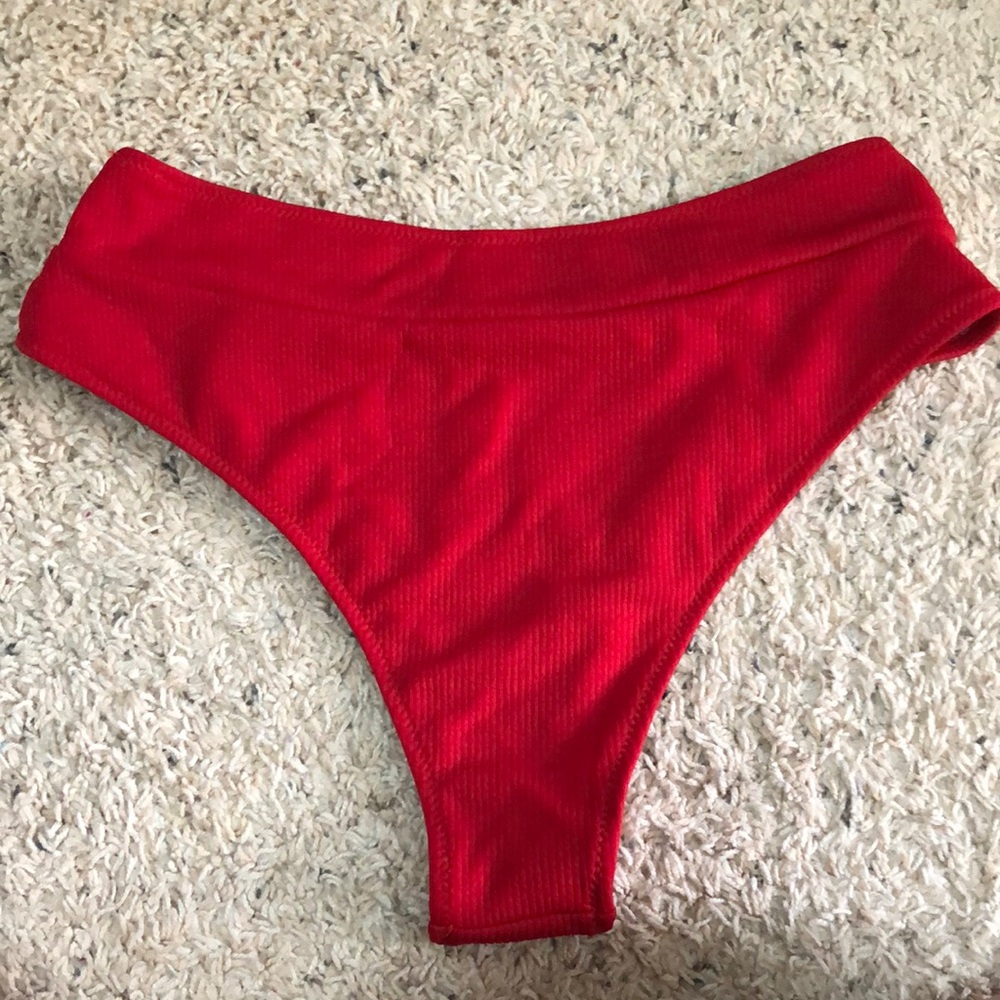 Shein high waisted red cheeky bikini bottoms